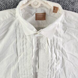 Gitman Bros Formal Dress Shirt White French Cuff Pleats USA 16 34 Tuxedo Adult